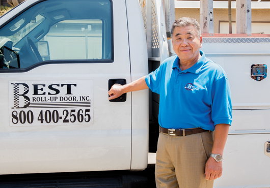 Heading out to a job site, Edward Choi is a hands-on leader, personally involved in all aspects of the company.