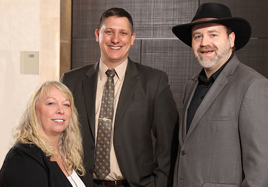Left to right: Members of Penacity, LLC's leadership team include Trayci Koppie, Chief Growth Officer; Timothy H. Schilbach, President and CEO; and Christopher Hill, Director of Structured Cabling and Safety Services.