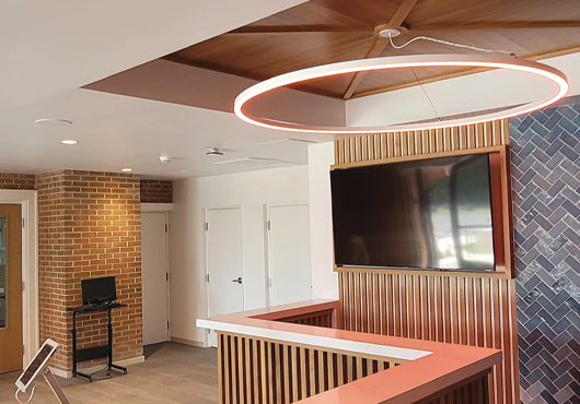Lightning Electric retrofitted lighting in the narthex expansion at St. John’s Lutheran Church of Sweet Air in Phoenix, MD. The work was completed in June 2021, exceeding the client’s expectations, according to Owner Sekwan Merritt.