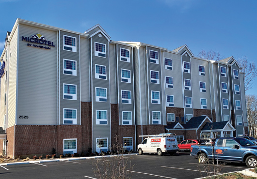 This $8 million new construction project for Microtel Inn & Suites by Wyndham in Gambrills, MD, features insulated concrete form (ICF) walls, creating an extremely energy efficient building.
