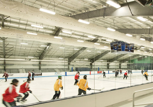 BARNES buildings & management group, inc.’s expertise was used to build the Raymond J. Bourque Arena at Endicott College in Beverly, MA. The 28,000-square-foot building features a 125-foot clear span, an R-30 insulation system, a Double-Lok standing seam roof and insulated metal wall panels.