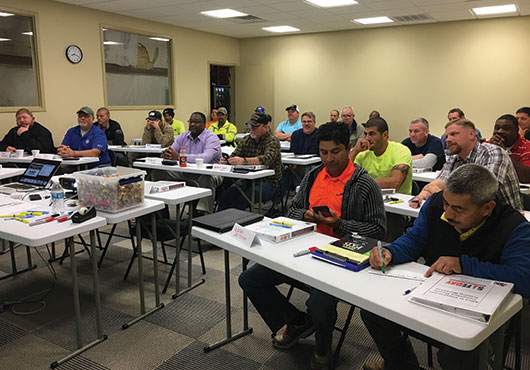 Participants in the Silica Training Class at the new Triangle Training Center. The class is part of the continuing education program to increase the number of skilled workers in the construction world.
