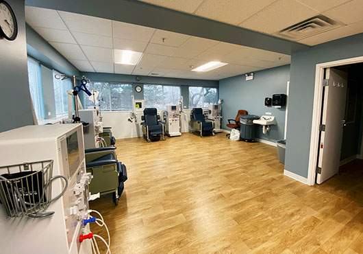 This dialysis room at Symphony at Aria in Hillside, IL, is also the handiwork of Expert Building Maintenance, Inc.