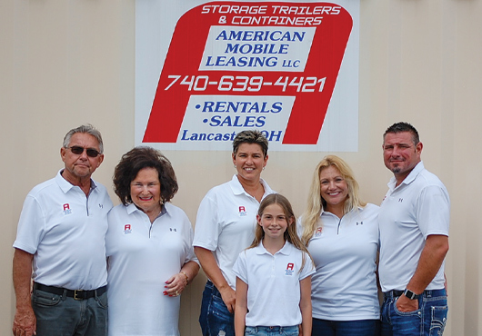 American Mobile Leasing LLC is a family business. The executive team includes (left to right) James and Carol Johnson and their daughter, Jayme Gates. Also pictured is James and Carol’s granddaughter and future executive, Gabrielle Johnson, and her parents, Melissa and Jimmy Johnson.