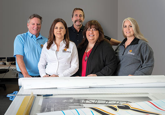 The Suntrol Company team (from left): Jim Brown, Kathie Hansen, John Hansen, Trish Pearl and Dana Gluth.
