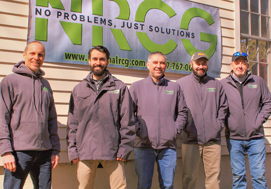 Leaders at National Retail Construction Group include (from left) Joe Bonitatebus Jr., President and Owner; Joseph Bonitatebus III, Director of Business Development; Dominick DaSilva, Project Manager; Zachary Bonitatebus, IT Development Manager; and Eric Baumler, Project Manager.