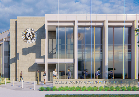 A rendering of Dallas County’s new Oak Cliff Government Center, a $33 million dollar project built at 702 East Jefferson Blvd.