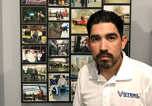 Gabriel Vazquez, Operations Manager of VSTEEL Group, Inc., at the company’s Houston, TX, headquarters.