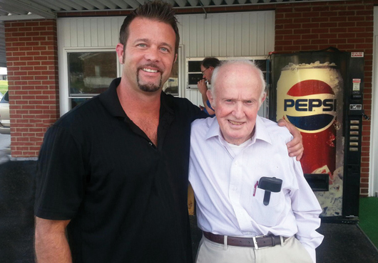 Chris Emerson, Owner, with his great-uncle, Vidas Emerson, in Liberty, KY, where Vidas began the family tradition in the masonry craft after World War II.