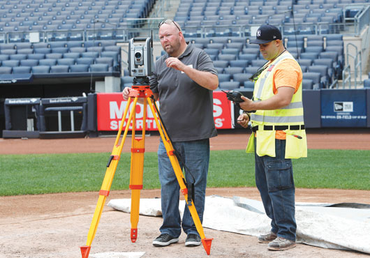 The New York Post contracted Empire State Layout, Inc. to verify the distance recorded by the Major League Baseball organization for the 496-foot ball hit on June 11, 2017 by the New York Yankees’ Aaron Judge.