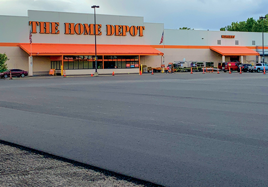 True North Asphalt replaced the entire 270,000-sq.-ft. parking lot for The Home Depot in Bay City. The job had to be completed in four phases to accommodate store access. True North also performed 2-inch mill full depth repair on 27,000-sq.-ft.