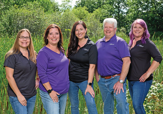The team at Minnesota Construction Law Services (from left): Tanya Everson, Shelley VanDyke, Courtney Ernston,  Bill Gschwind and Bailey Coughlin.