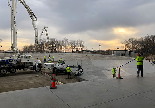 The Ledge Amphitheater in Waite Park, MN, is a prime example of the par excellence concrete work performed by Voss Plumbing & Heating of Paynesville, Inc.