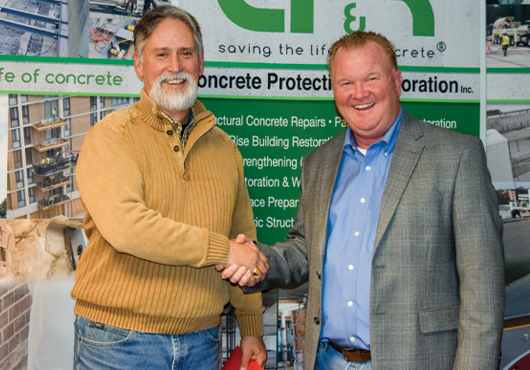 Don Caple, President (left) and Mike O’Malley, Vice President, established Concrete Protection & Restoration Inc. in 1996.