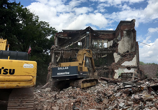 Dallas Contracting Co., Inc. efficiently demolishes a hospital in Cedar Grove, NJ.