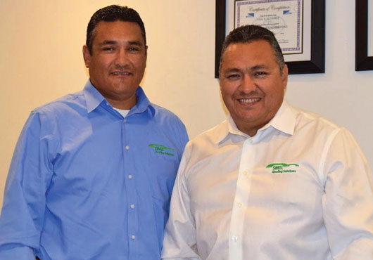 President and CEO Rudy Gutierrez (right) and Vice President Hector Gutierrez started Shell Roofing Solutions Group in 2008, serving a variety of commercial clients throughout California.