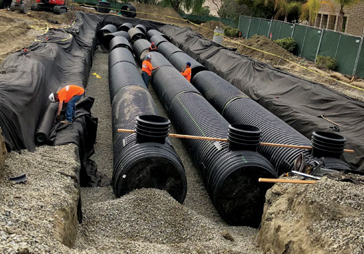 All Around Underground Contractors, Inc. is at the ready to install storm drain systems, wetland pods, bio retention basins, infiltration systems, water mains, domestic and irrigation water systems, fire water systems or back flow devices and sewers.