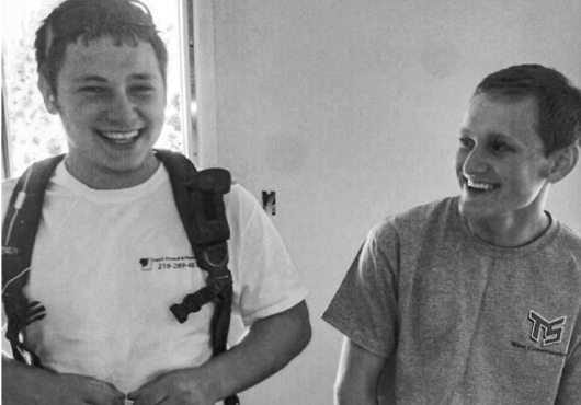 Brothers Julian (left) and Sly Erofeeff grew up helping their father with his siding business.