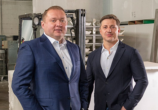 The leaders of Nationwide Exteriors Inc. focus on ensuring that all projects are executed flawlessly. Shown here are Tim Pinkevich (left), Owner and President, and Lex Semenenko, Vice President.