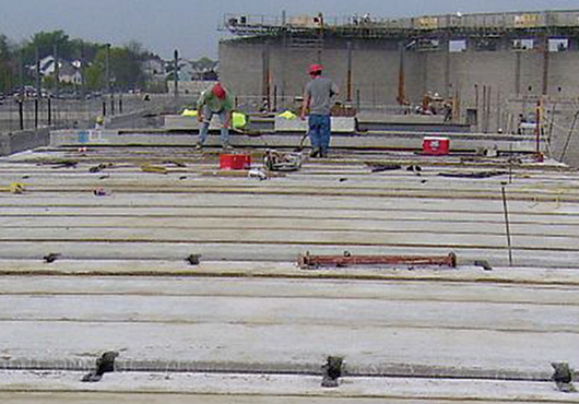 Hollow-core planks may speed up construction because they can be installed while other trades are completing their work.