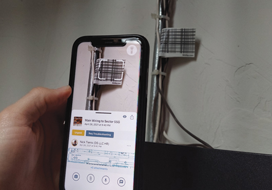 The site bioTics’ smart label product allows clients to scan and access blueprints and other information through a click on a mobile device.