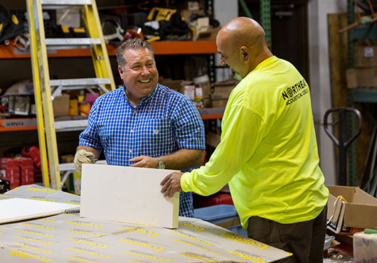 Scott Dinges (left) and Rodney Guglielmetti have been business partners since 1992. Both have a depth of knowledge about systems that can meet certain sound levels and design aesthetics.