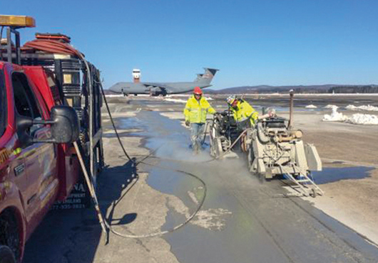Suburban Sales & Service Corporation cut thousands of feet of 24-inch-deep cuts at Westover Air Reserve Base to accommodate new fuel lines.