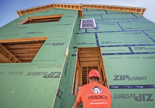 New construction, like this residential project, is a growing part of Heroica Construction, Inc.’s business.