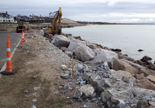 Cherenzia Companies completed construction in 2016 on a seawall at a home in Westerly, Rhode Island. 