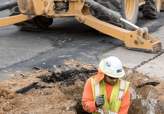 Excavation for the installation of a new joint trench.