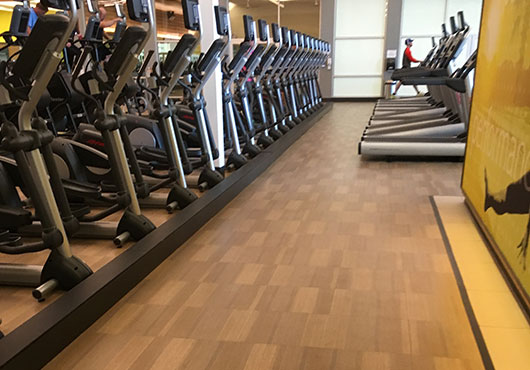 Pacific Contract Flooring can adapt its work processes to any commercial or industrial space, including high-traffic locations like City Sports Club in San Jose. 
