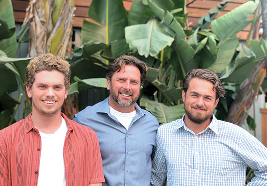 The ownership team of Pacific Construction Managers includes (from left to right): Taylor Schank, Field Manager; Greg Schank, Owner and Director; and Max Schank, Project Manager.