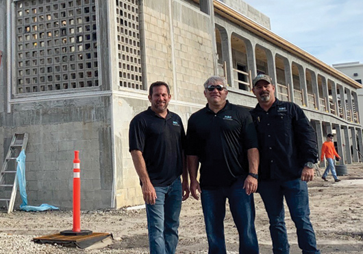 Left to right: National Shell Contractors Partner and President Charles Marchitello Jr., Partner Richard Weissman, and Vice President Brian Sabine.