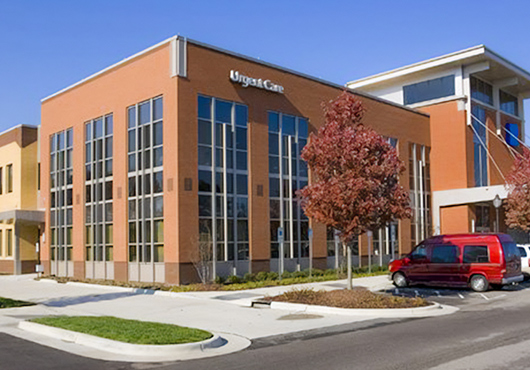 A completed urgent care facility built by Malaka’i Construction, Inc., about 50 miles north of Chicago.