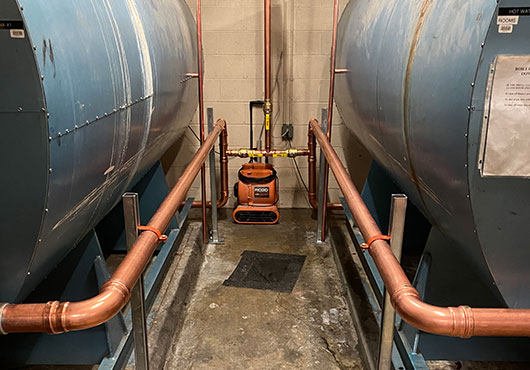 Gisoti Plumbing and Heating Inc. specializes in commercial projects, such as this repiping job for a Marriott hotel in Albany, NY.